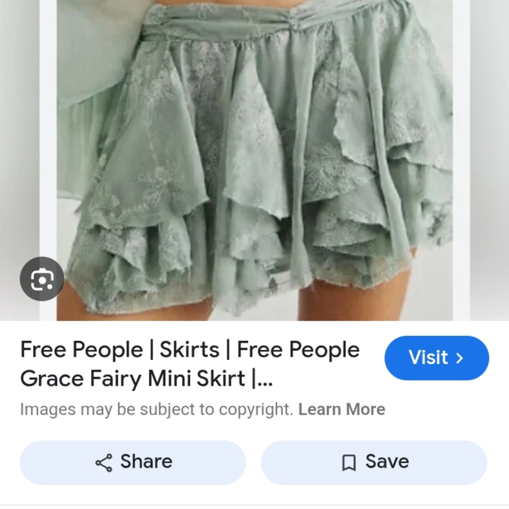 Free People Lace Ruffle Mini Skirt - Sage